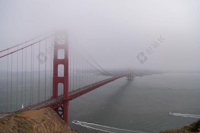 旅游户外雾霾覆盖高架桥背景图片