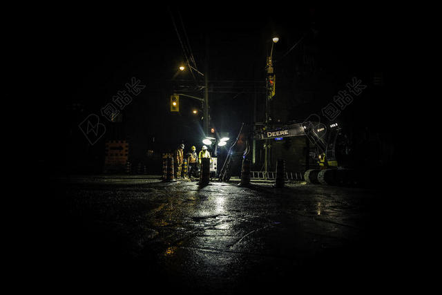 摄影自然夜景下的街头景色背景图片