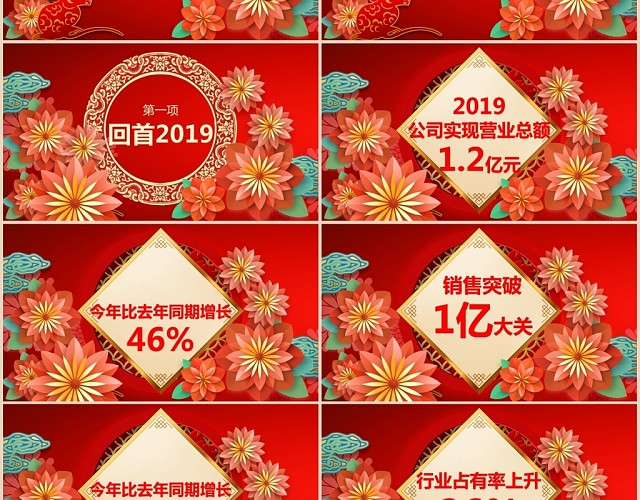 红色中国风开门红2020年新年工作计划工作总结PPT模板