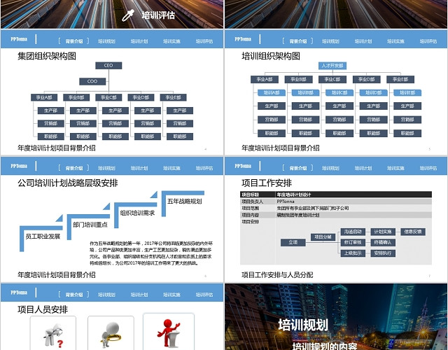 商务通用年度培训工作总结年度培训计划PPT模板