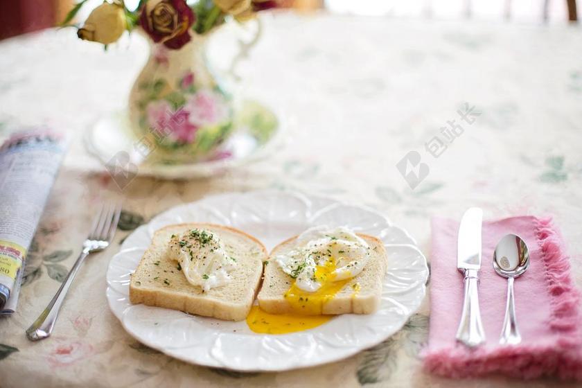餐饮清新营养早餐背景图片