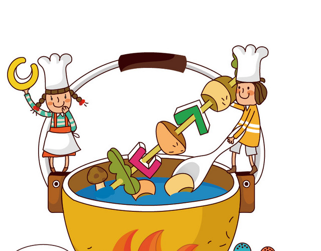 卡通美食火锅素材