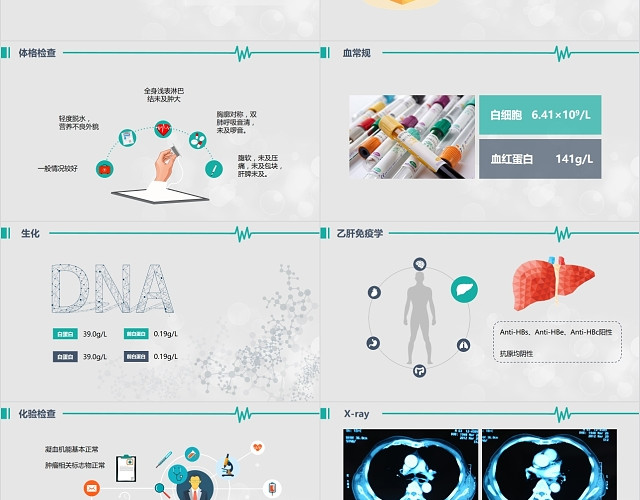 简约医院病历报告汇报小清新医疗事业案例分享PPT模板