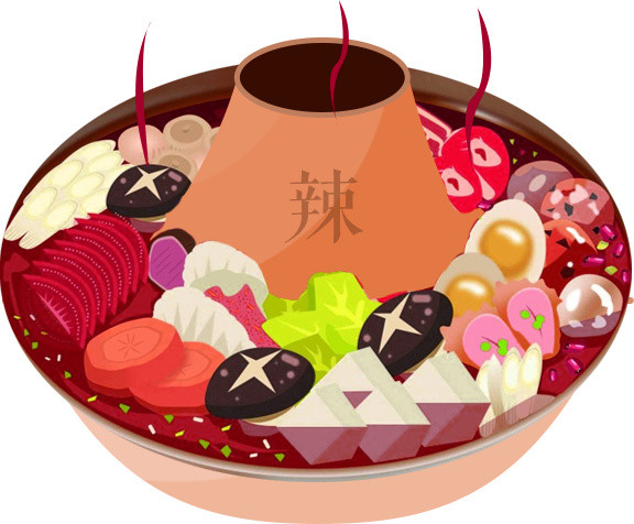 卡通美食火锅素材