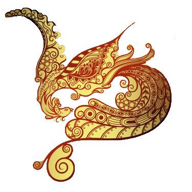 凤凰图腾插画素材