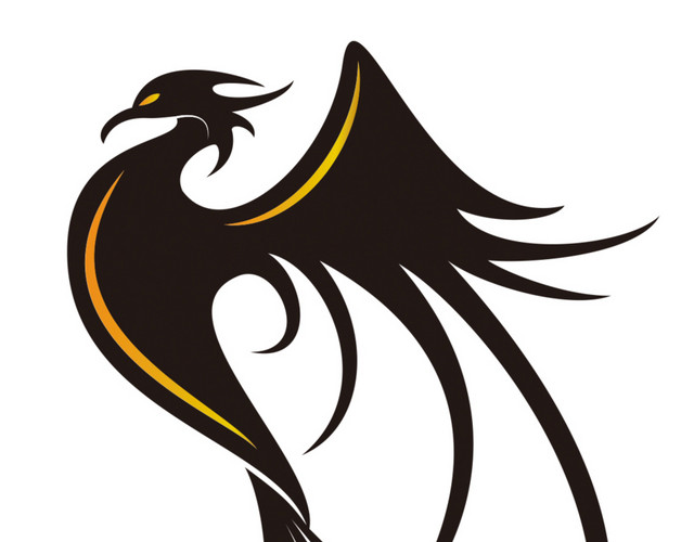 黑色优雅凤凰LOGO设计素材