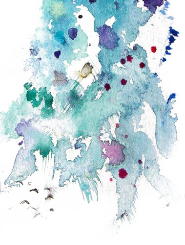 孔雀手绘水彩插画