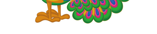 卡通孔雀插画素材