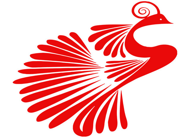 孔雀扁平插画素材