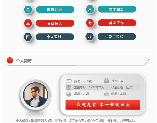 微粒体新人入职自我介绍PPT模板