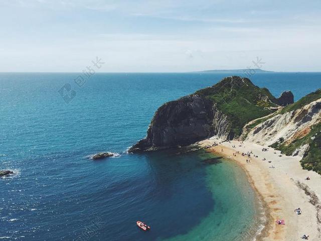 旅游清新海滩景色背景图片