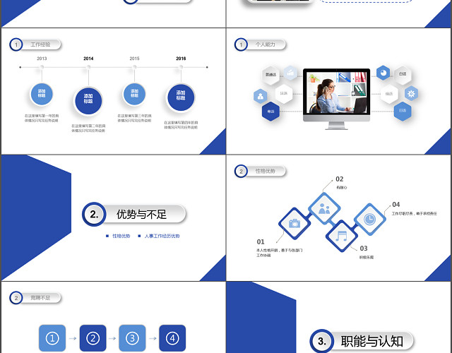 蓝色简约行政人事经理岗位竞聘PPT