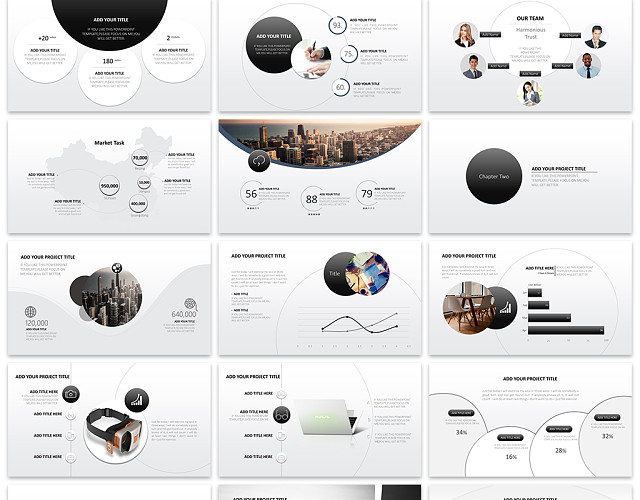 精致极简高端黑白灰商务汇报大气PPT模板