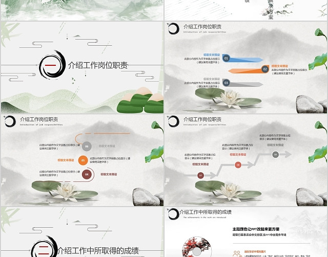 述职报告中国风水墨个人述职报告PPT模板