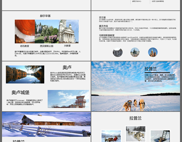 炫酷芬兰极光之旅旅行相册旅游宣传PPT模板