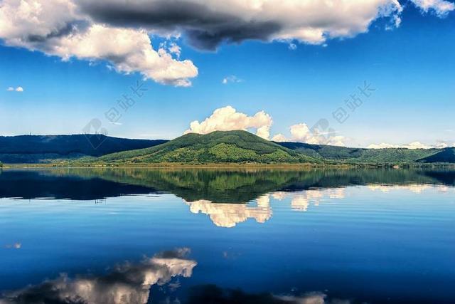 湖 山 镜像 意大利 拉戈日维科 蓝色 云 性质 景观