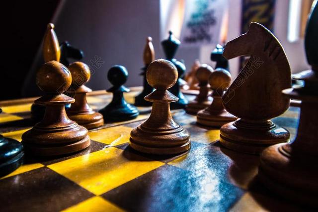 棕色娱乐宁静棋盘与旗子背景图片