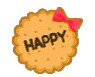 卡通手绘 可爱 饼干 HAPPY