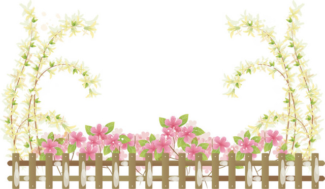 鲜花 栅栏 花纹