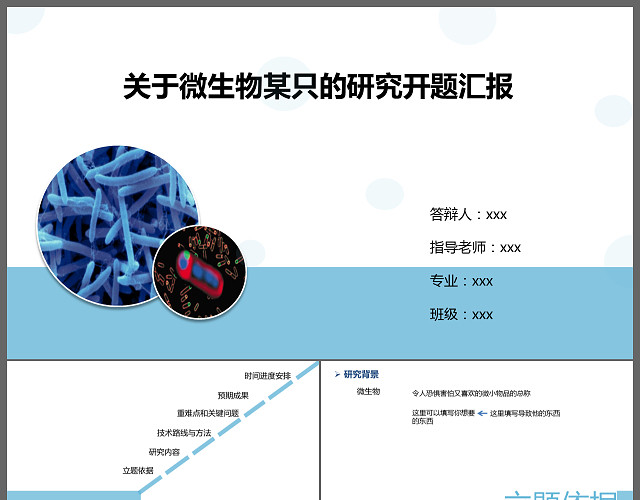 关于微生物某只的研究开题汇报PPT