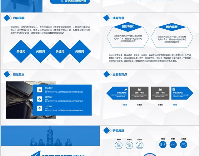 蓝色大气开题报告论文答辩PPT模板