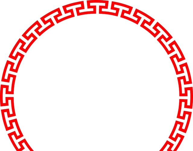 传统中国风红色圆环花纹边框