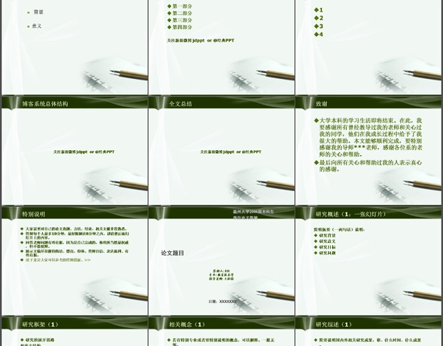经典个人简洁毕业论文答辩PPT模板