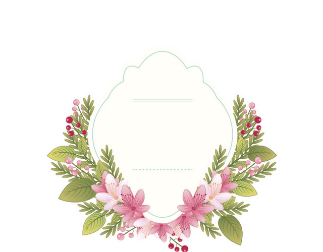 春天 绿色 树叶 小花 花草 花朵 花边 花边 花圈