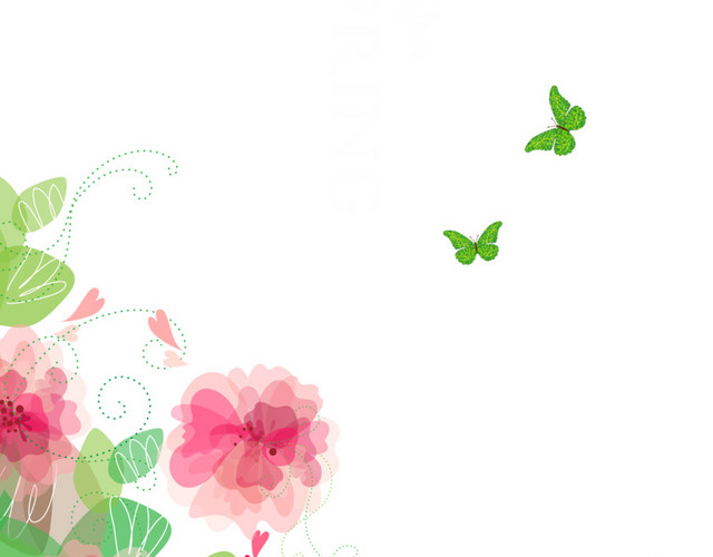 春天 绿色 树叶 小花 花草 花朵 花边 花边 花圈