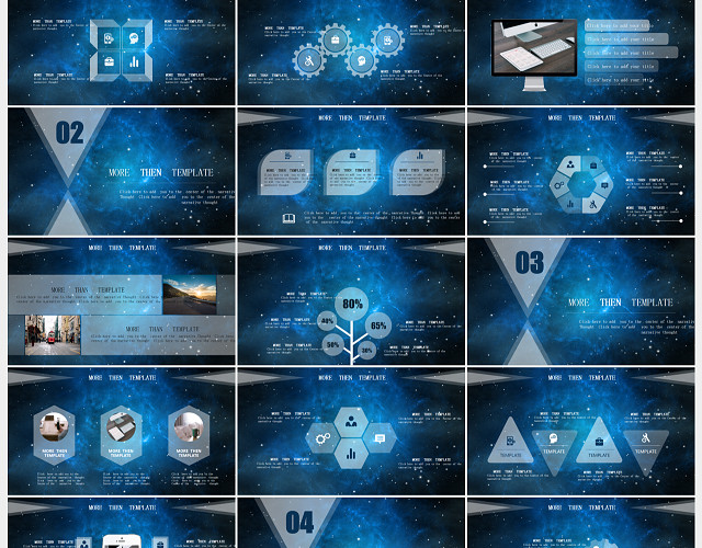唯美星空ISO风格商务PPT模板