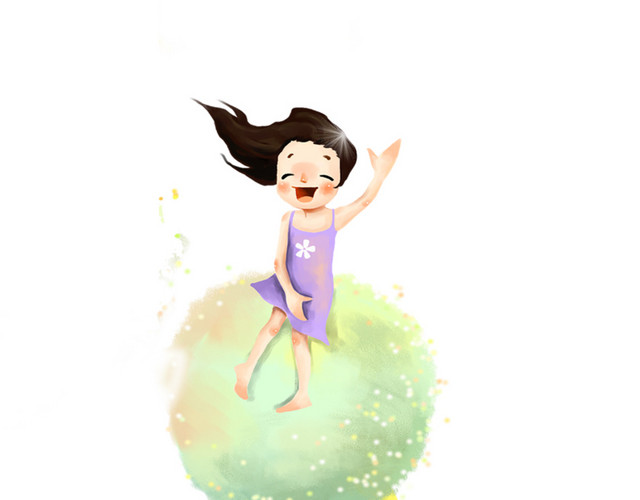 蒲公英上的小女孩