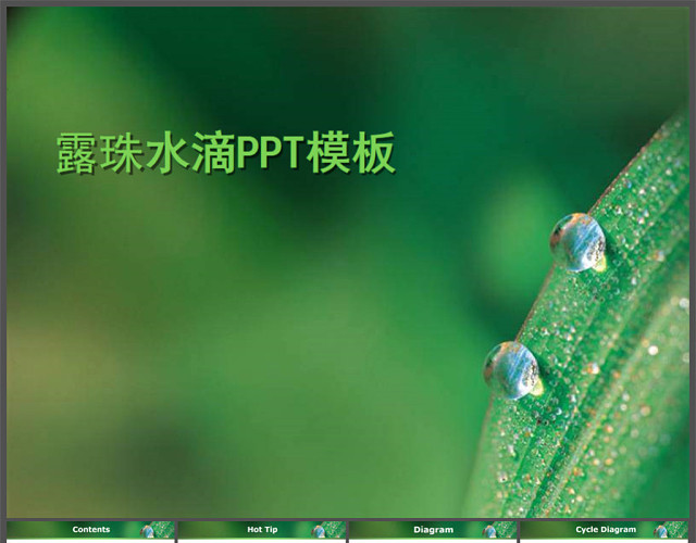露珠水滴PPT模板