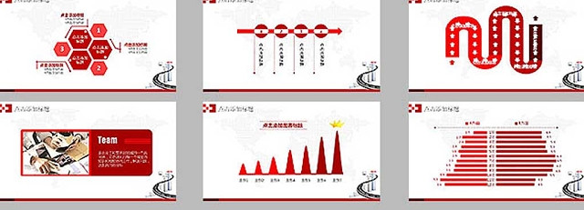 喜庆红业绩汇报成果展示年终工作总结