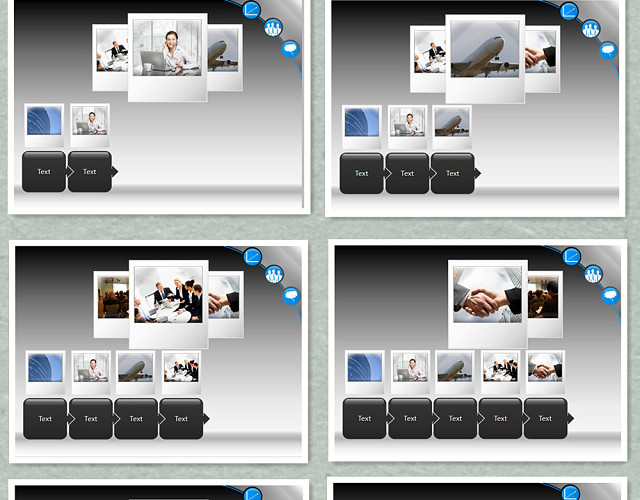 步奏递进式动态相册PPT模板