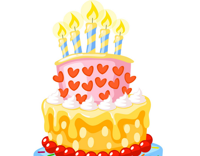 卡通蛋糕生日素材