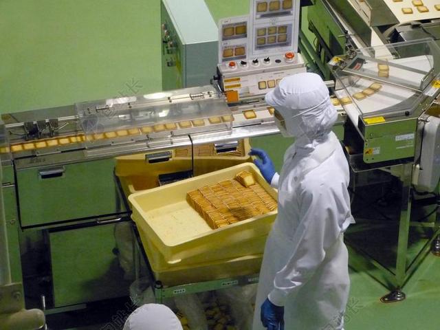 人饼干工厂里的工人背景图片