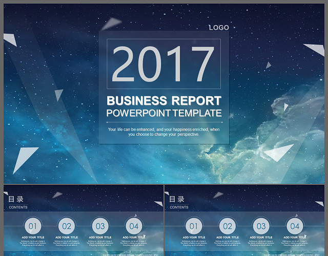 IOS梦幻星空高端大气商务动态PPT模板
