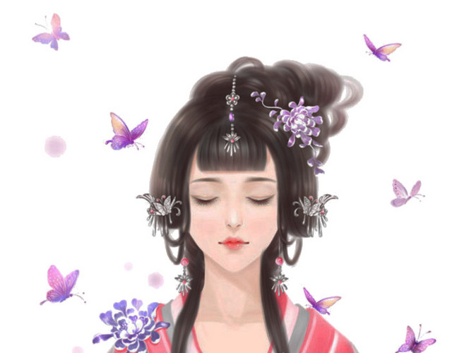 美女蝴蝶装饰