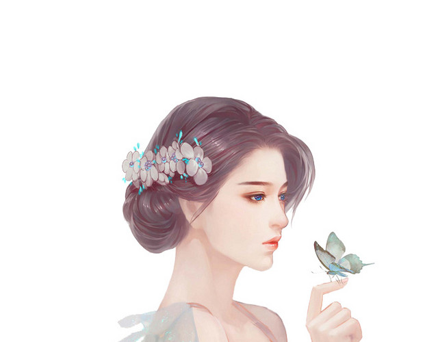 美女蝴蝶装饰