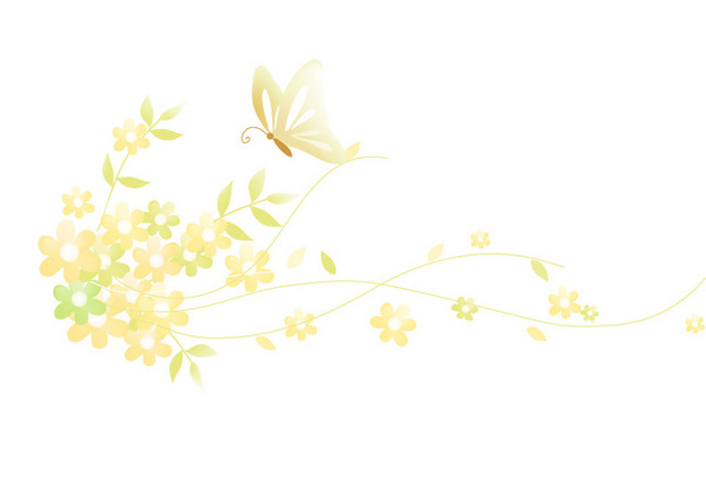 手绘蝴蝶和花
