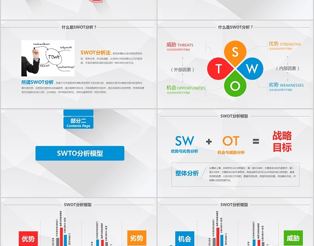 企业管理SWOT简洁大方商务PPT