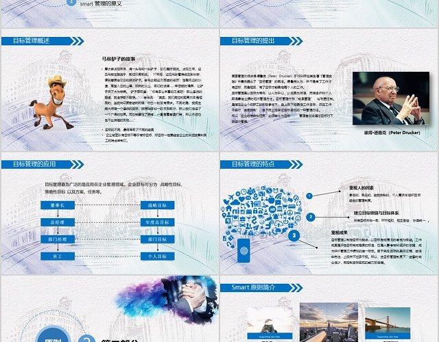水墨高端大气实用目标管理SMART原则PPT模板