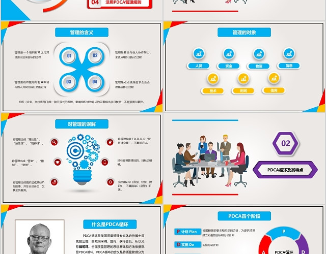 多彩商务微粒体PDCA企业通用PPT模板