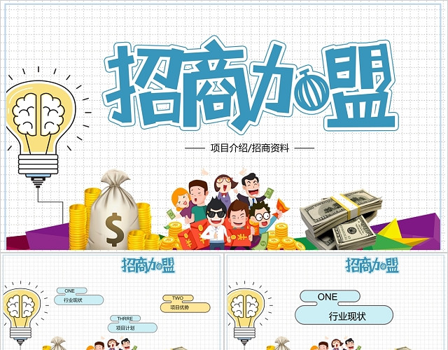 简约扁平项目介绍招商计划PPT模板