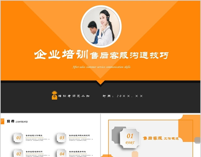 企业培训售后客服沟通技巧培训PPT模板