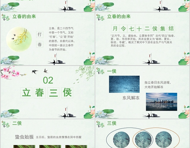 中国风绿色二十四节气之立春知识介绍课件PPT模板