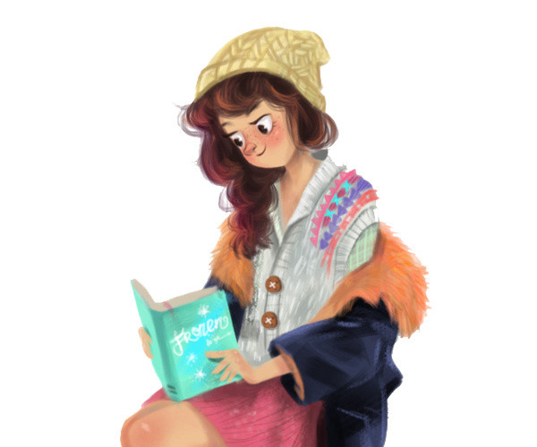读书女孩素材