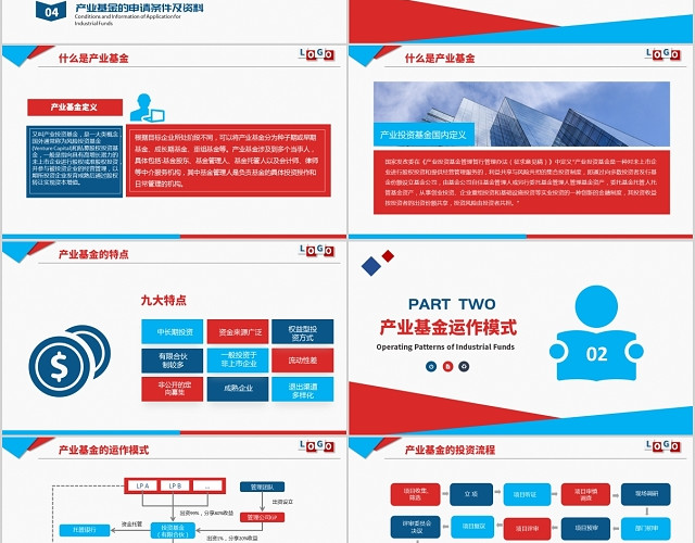 红蓝色产业基金企业培训PPT模板