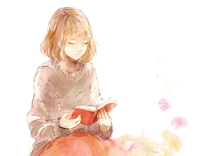 读书女孩素材