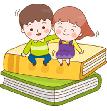 学生坐书上的元素素材